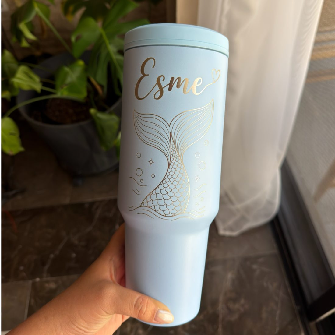 Termo 40 oz. con asa y grabado laser